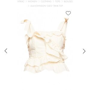 ULLA JOHNSON CLEO TANK TOP Blanc Cream New 6